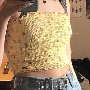 Yellow Hollister tube top